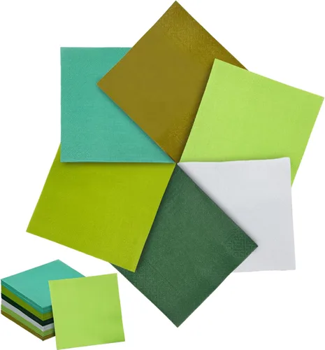 Vista 60 de Servilletas de cóctel de 24 colores de 5 x 5 pulgadas desechables servilletas de papel para bebidas para cóctel, boda, cena, fiesta de cumpleaños