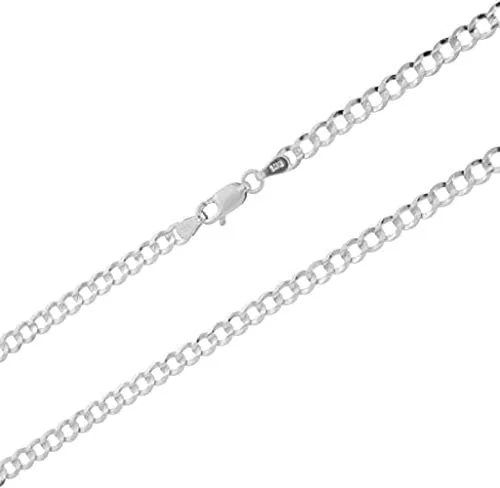 Vista 2 de ARGENTO REALE Collar de cadena de eslabones cubanos de plata de ley 925 para hombres y mujeres, 0.118 in, 0.148 in, 0.177 in, 0.217 in, accesorios