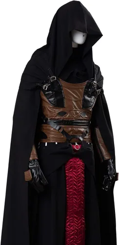 Vista 7 de Adult Darth Revan Costume Black Outfit Tunic Hooded Robe Halloween Uniform