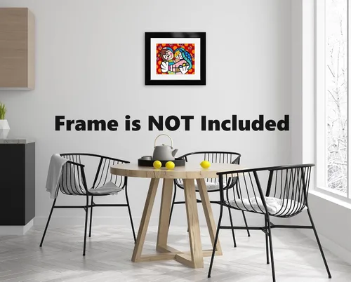 Vista 3 de Britto Póster de arte de pared con diseño de "Embrace", 8 x 10 pulgadas, decoración moderna de la casa, firmado digitalmente por el icónico artista