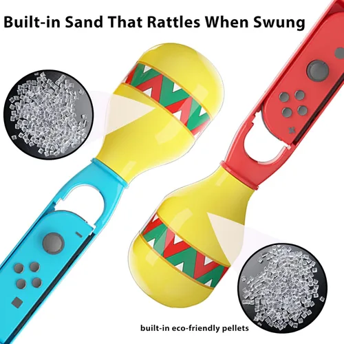 Vista 4 de KUNSLUCK Hand Grips for Samba de Amigo Party Central 2023, Switch Samba Game Accessories Hand Grip Compatible with Nintendo SwitchSwitch OLED