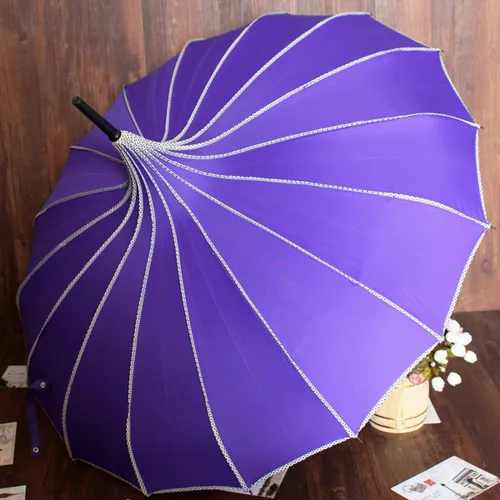 Vista 3 de Sombrilla parasol estilo techo de pagoda VIVISKY (TM) a la antigua, de ingenio, Púrpura