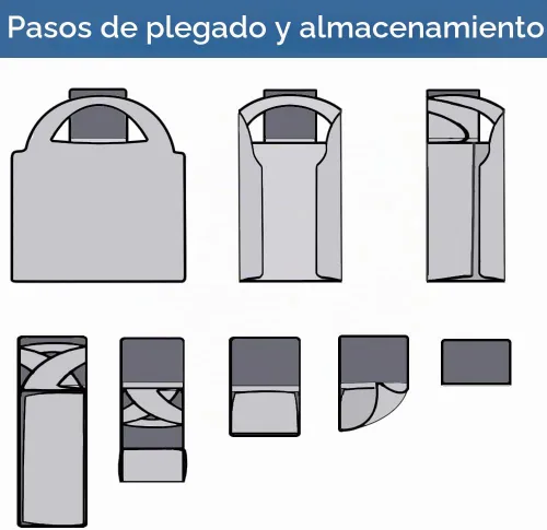 Vista 7 de Kingmas - Bolsas reutilizables para alimentos, plegables, ecológicas, aptas para el bolsillo, lavables, impermeables, de nailon, bolsas con asa Negro