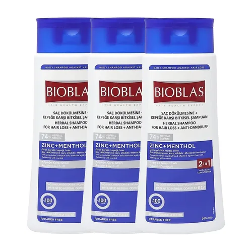 Vista 7 de Champú para el cabello con zinc y mentol, champú anticaspa y anticaída de cabello, champú de menta fresca para pérdida de cabello y cuero cabelludo