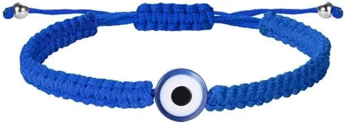Vista 4 de Juego de 7 pulseras contra el mal de ojo, hechas a mano, ajustables, pulseras de protección Mal De Ojo Lucky Red Black String Elephant Sea Turtle