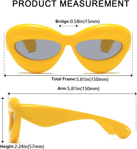 Vista 3 de Gafas de sol de labios inflables atrevidas, divertidas, divertidas, con forma de labios, estéticas, geniales UV400