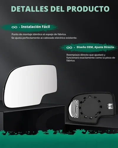 Vista 4 de SCITOO Espejo retrovisor derecho para 2003-2007 para Chevy para GMC Silverado Sierra 1500/2500 HD/3500 Classic con modelos con calefacción eléctrica