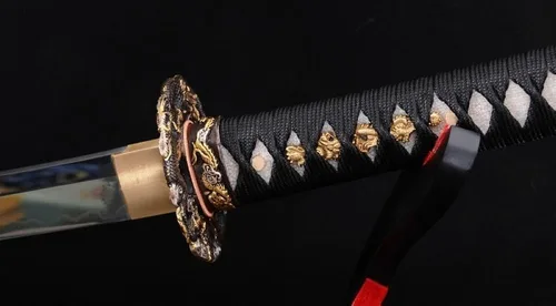 Vista 8 de Katana Wakizashi Tanto de arcilla japonesa forjada a mano, 3 piezas, corte real
