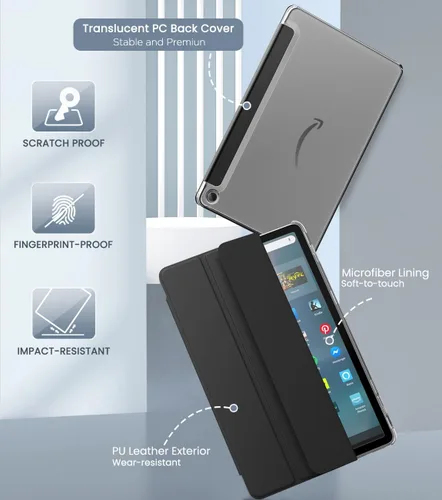 Vista 3 de MoKo Funda compatible con tablet Amazon Kindle Fire Max 11 (13ª generación, versión 2023) de 11 pulgadas, funda delgada de piel sintética