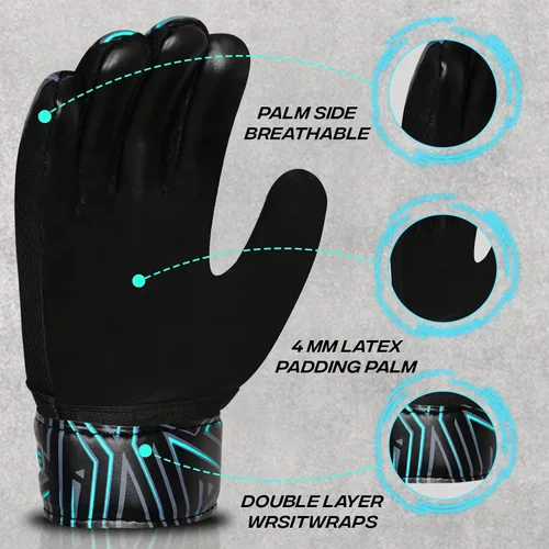 Vista 2 de BEAST RAGE Guantes de portero juvenil para niños, niños, niñas, guantes de portero de fútbol antideslizantes palma de látex de 4MM, agarre extra