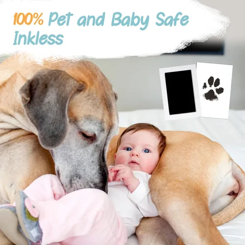 Vista 3 de Kit de huellas para perros y gatos, kit de huellas y manos de bebé sin tinta, kit de impresión de nariz de perro, kit de almohadilla de tinta
