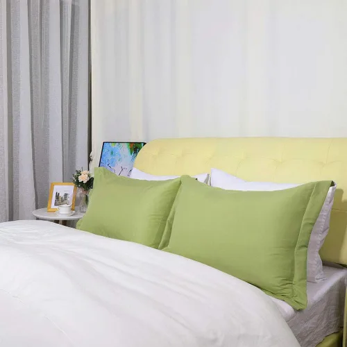 Vista 2 de uxcell Paquete de 2 fundas de almohada de microfibra cepillada suave con cierre de sobre, estándar (20 x 26 pulgadas), color verde aguacate
