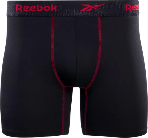 Vista 3 de Reebok Calzoncillos tipo bóxer para hombre Paquete de 4 calzoncillos deportivos de rendimiento suave para hombre con bolsa de contorno