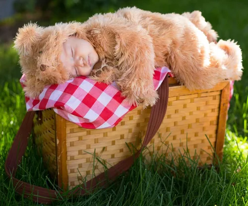 Vista 4 de Baby Snuggle - Enterizo de oso de peluche de lujo