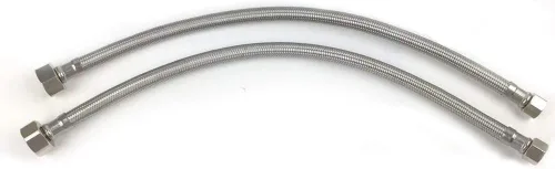 Vista 5 de Manguera de conector de grifo, Línea de suministro de agua trenzada de acero inoxidable 3/8 "rosca de compresión hembra x 1/2 "FIP. rosca recta