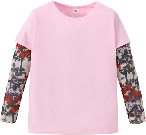 Vista 8 de LYSMuch Camiseta de manga larga para niños y niñas Negro