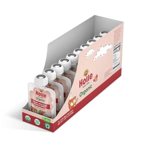 Vista 8 de Holle Bolsas de yogur orgánico de manzana y pera para bebé, 10 x 3 oz