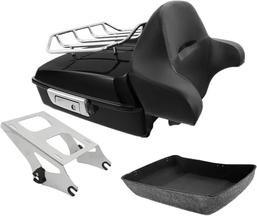Vista 4 de TCMT Chopped Tour Pack maletero portaequipajes y respaldo para Harley Tour Pak Touring CVO Road King Road Glide Street Glide Electra Glide Ultra