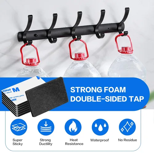 Vista 4 de Cintas adhesivas de doble cara, cinta adhesiva resistente para montaje, 48 piezas de 3 mm de espesor, cinta adhesiva de espuma precortada