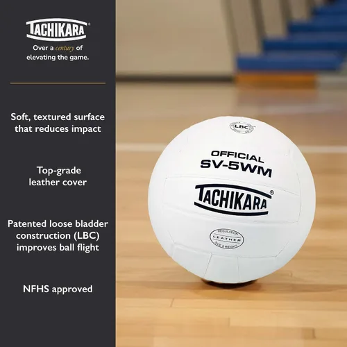 Vista 2 de Tachikara pelota de voleibol, piel de grano completo
