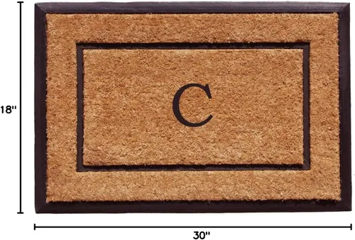 Vista 2 de Calloway Mills 101631830C - Felpudo rectangular (18.0 x 30.0 in, color natural y negro), letra C