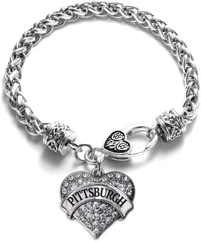 Vista 215 de Inspired Silver - Pulsera de plata con dije de corazón pavé con joyas de circonita cúbica