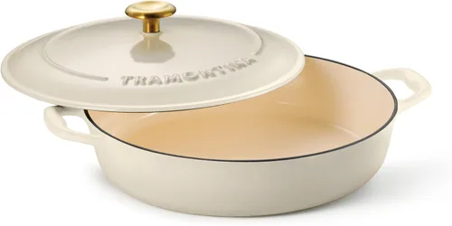 Vista 19 de Tramontina Bestow Sartén Braseadora de Hierro Fundido Esmaltado con Tapa, 4 cuartos, Azul