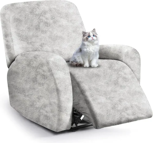 Vista 51 de ANARACHON Fundas para sillas reclinables con aspecto de cuero, funda elástica de 4 piezas, funda suave para silla reclinable, protector de muebles