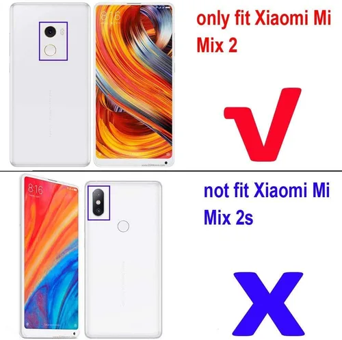 Vista 2 de LuluMain Compatible con funda Xiaomi Mi Mix 2, soporte de anillo de metal a prueba de golpes (funciona con soporte magnético para automóvil)