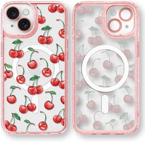 Vista 10 de Compatible para iPhone 13 Funda Bonita Estética - Funda para Teléfono Rosa con Purpurina con Protector de Cámara - Diseño de Cubierta