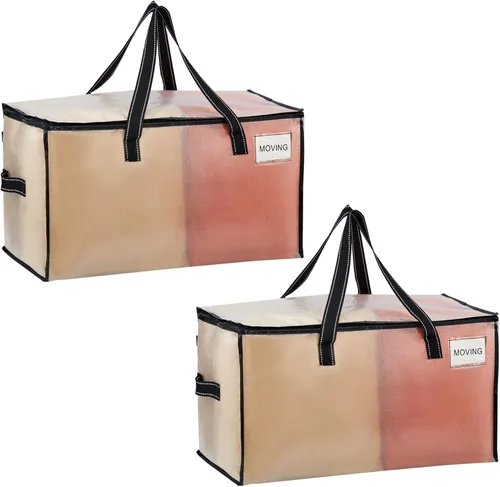 Vista 42 de VENO Paquete de 4 bolsas de mudanza resistentes, bolsas de almacenamiento de ropa y edredón con ventana transparente, suministros de embalaje