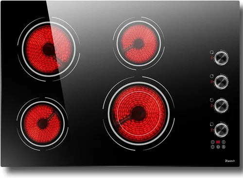 Vista 13 de Placa eléctrica de 2 quemadores con mango de 110 V, 2000 W Shard Power 24 Inch Ceramic Stove Top Countertop Burner, Knob and Touch Control with