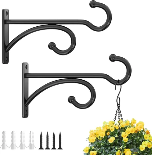Vista 8 de Ganchos para colgar plantas de 6 pulgadas para interiores y exteriores, soportes de pared para plantas colgantes, canastas, campanillas de viento