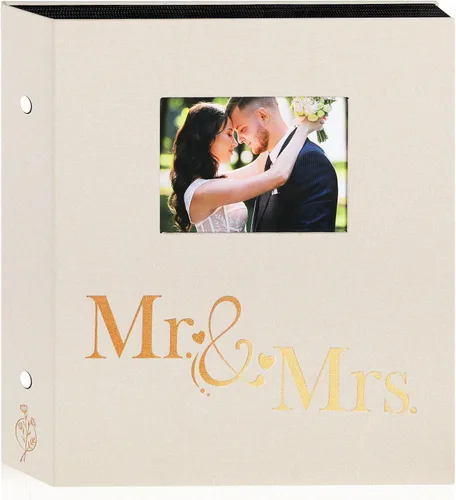 Vista 12 de Lanpn Álbum de fotos de boda de 4 x 6 pulgadas, 2 paquetes, cada paquete tiene capacidad para 50 imágenes, mini álbumes de fotos de boda