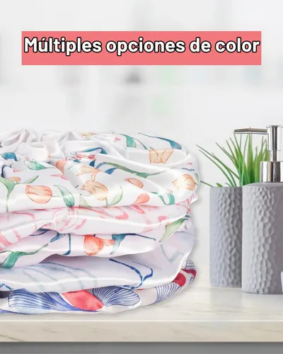 Vista 9 de Aquior Gorro de ducha para mujer, impermeable, reutilizable, con elástico suave, tamaño grande para cabello largo, bonito gorro de baño para ducha