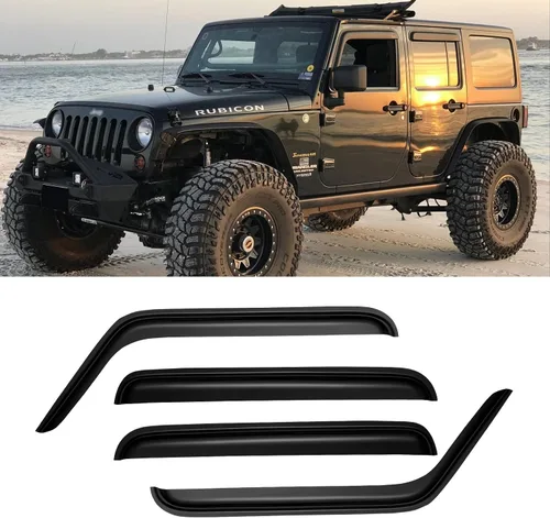 Vista 59 de Protectores de lluvia en canal para Jeep Grand Cherokee L 2021-2026, protectores de visera de ventana, deflector de ventilación, sombra viento humo