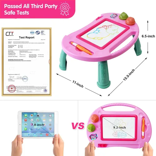 Vista 3 de Juguetes para niñas de 1 a 2 años, tablero de dibujo magnético, juguetes para niñas de 2 a 3 años, tablero de garabatos borrable para niños, juguete