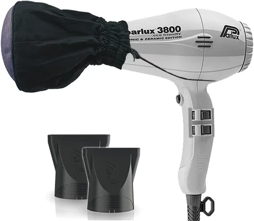 Vista 8 de Parlux 3800 - Secador de pelo iónico y de cerámica ecológico negro + difusor de malla metálica M Hair Designs (paquete), ligero, de secado rápido