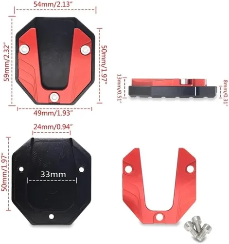 Vista 3 de Motorcycle Kickstand Pad Scooter Motorcycle Kickstand Extender Foot Side Stand Extension for Support for TRK 502x Accessories