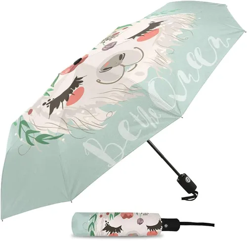 Vista 4 de DHDM Umbrella Automatic Beach Umbrella Outdoor Adults Printed Rain Umbrella for Men Parasol