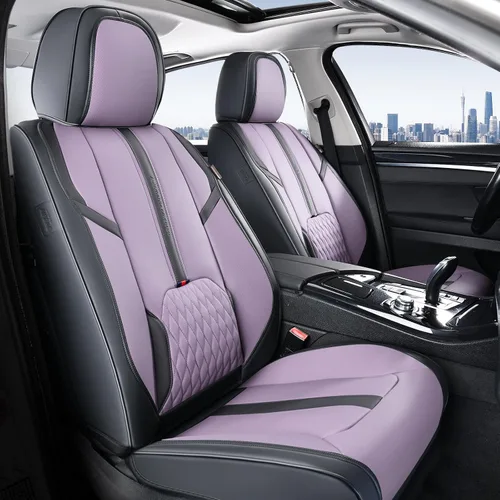 Vista 29 de Coverado Funda de asiento de automóvil, funda de asiento delantero para automóvil, protector de asiento de automóvil de cuero impermeable, fundas