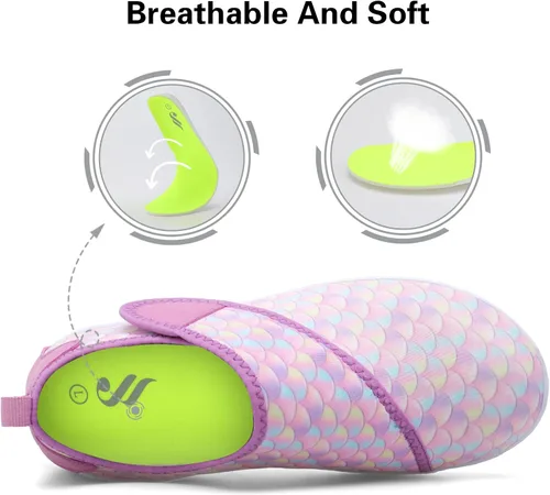 Vista 5 de Lisdwde Zapatos de agua antideslizantes para hombre y mujer, zapatos de natación, deportes de playa, secado rápido, zapatos de calcetín para mujeres