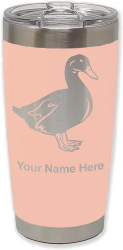 Vista 31 de LaserGram Vaso aislado al vacío de 20 onzas, pato, grabado personalizado incluido (negro) Engraved Gift for Duck Hunters, Vacuum Insulated
