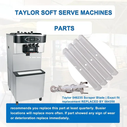 Vista 7 de Paquete de 8 cuchillas raspadoras 046235 Accesorios para máquina de helados, cuchillas raspadoras de repuesto para modelos Taylor 875X C706