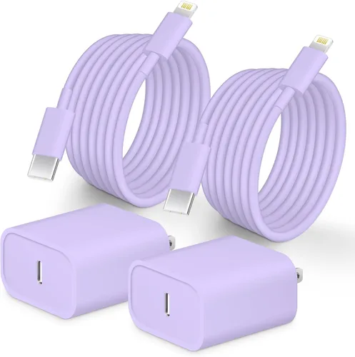 Vista 11 de Cargador Tipo C de 10 pies, Paquete de 2, Bloque Cargador USB C de 20W con Cable de Carga Rápida para iPhone 14/14 Pro/13/13Pro Max/12/12 Pro