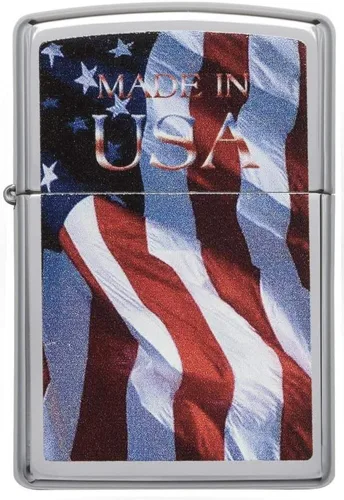 Vista 19 de Zippo encendedores con la bandera de EE. UU.