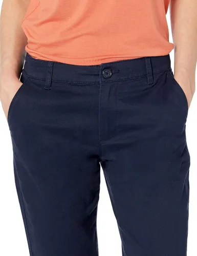 Vista 3 de Tienda Essentials Pantalón chino de sarga elástica con curvas y corte recto para mujer