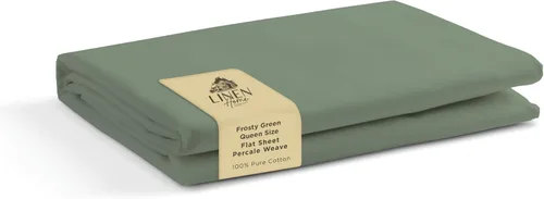 Vista 37 de Sábanas de 100% algodón percal, tamaño individual, 1 sábana encimera, ropa de cama fresca, resistente y transpirable, celeste
