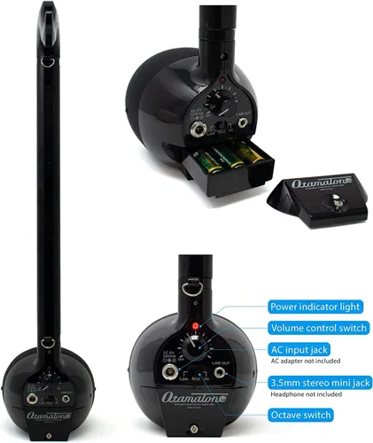 Vista 6 de Otamatone Negro Japonés Instrumento Musical Electrónico Portátil Sintetizador de Música Conjunto Coleccionista Regular + Deluxe