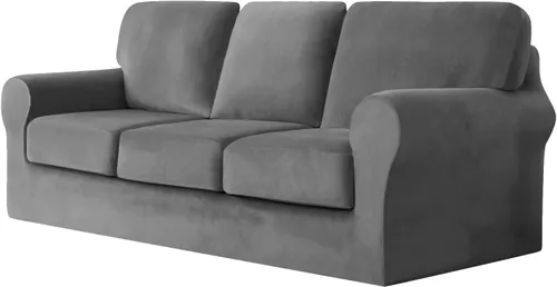 Vista 66 de Funda de sofá con fundas de cojín de asiento separadas y fundas de respaldo, fundas elásticas para sofá, fundas protectoras de terciopelo